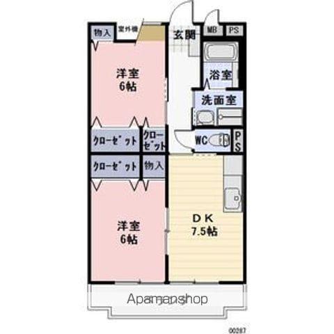 PLUM GARDEN(2DK/2階)の間取り写真