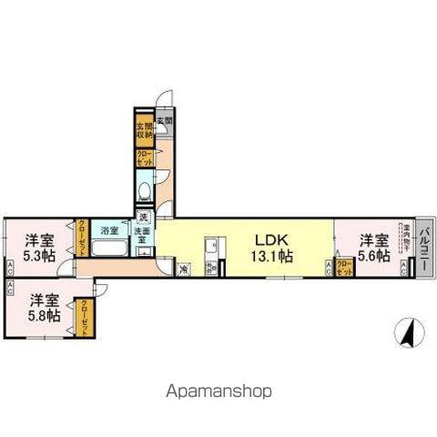 セレスティア江戸川II(3LDK/2階)の間取り写真