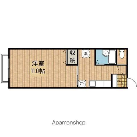 ジュ・ウェル本宮(1K/1階)の間取り写真