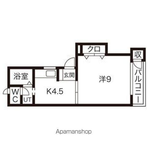 リベルテ(1DK/2階)の間取り写真