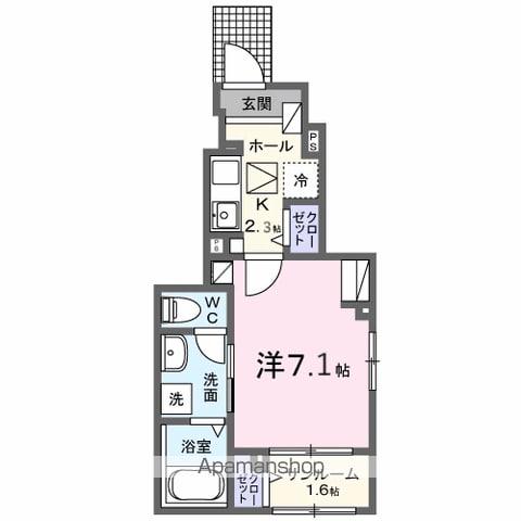 コロレ宝永町(1K/1階)の間取り写真