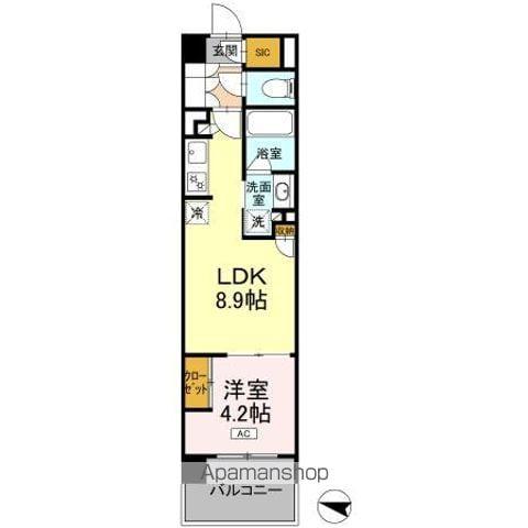 ロイヤルパークス仙台青葉通(1LDK/3階)の間取り写真