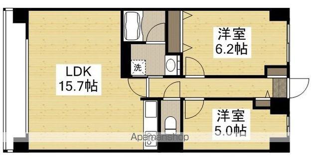 ル・サンク西市(2LDK/8階)の間取り写真