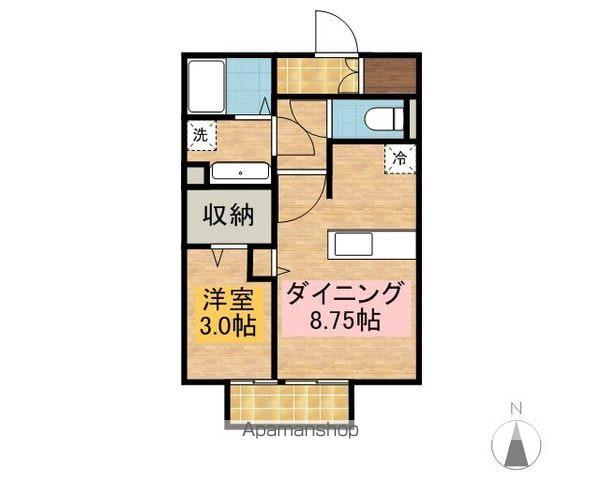 マザール(1DK/1階)の間取り写真
