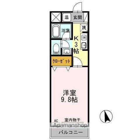 クレセントハウス・七瀬(1K/1階)の間取り写真