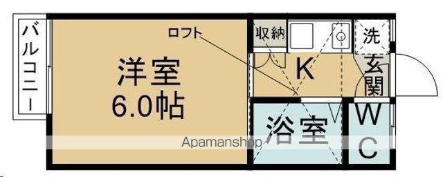 ノーブル宮町(1K/1階)の間取り写真