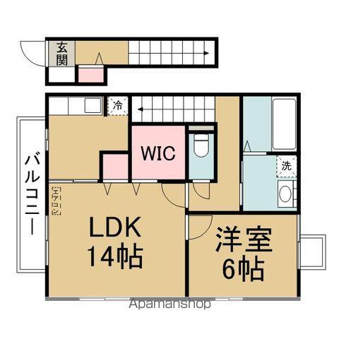 フーヴェル都A(1LDK/2階)の間取り写真