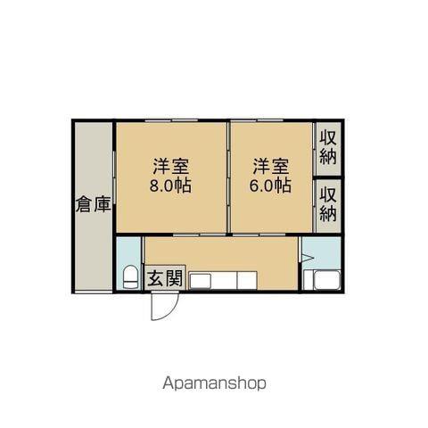 リンベル上ノ山(2K/1階)の間取り写真