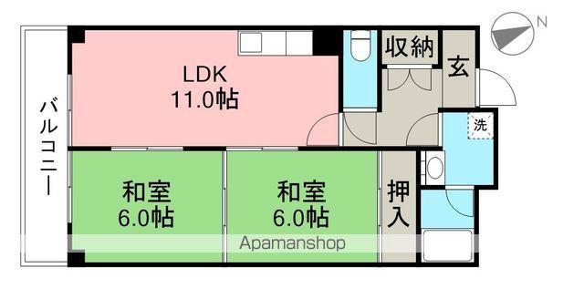 レジデンス・ニチュー(2LDK/2階)の間取り写真