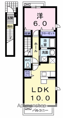カノ-プスA(1LDK/2階)の間取り写真