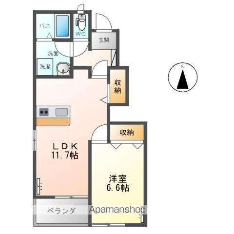 ホームガーデン二番谷地(1LDK/1階)の間取り写真