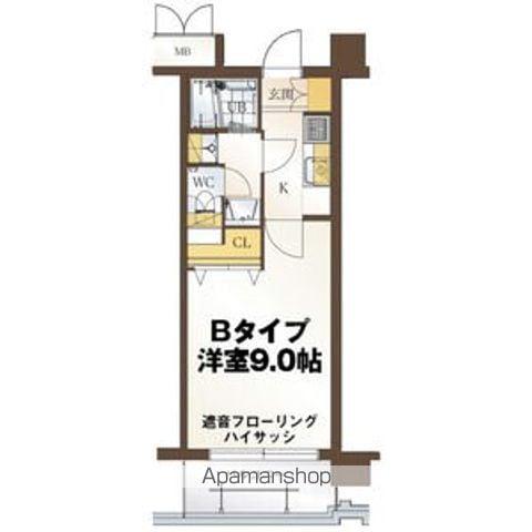 リビングステージ広瀬川(1K/6階)の間取り写真