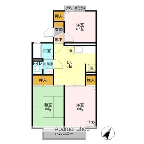 サンラインⅠ(3DK/2階)の間取り写真