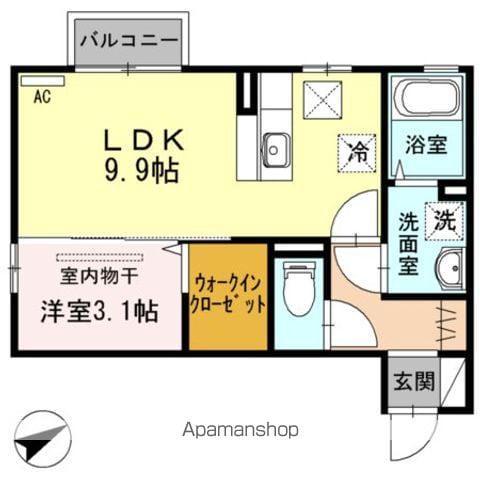 アバカス大野(1LDK/1階)の間取り写真