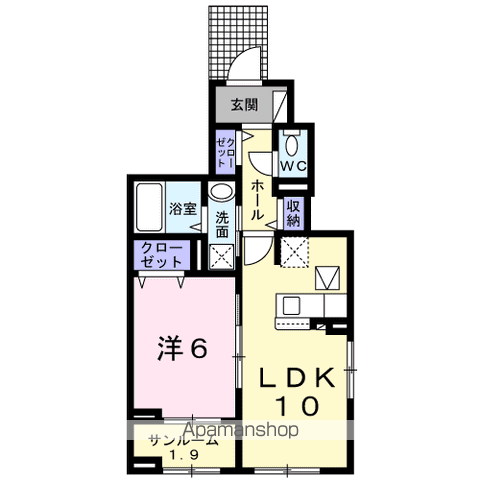 ヴィクトワールⅡ(1LDK/1階)の間取り写真