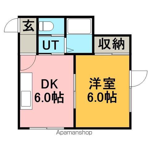 リバティヒル(1DK/2階)の間取り写真