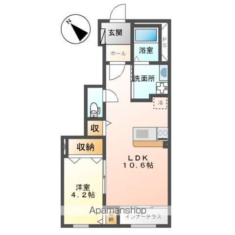 ブルーム三神峯(1LDK/1階)の間取り写真