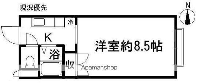 ドムス・ミワ西館(1K/1階)の間取り写真