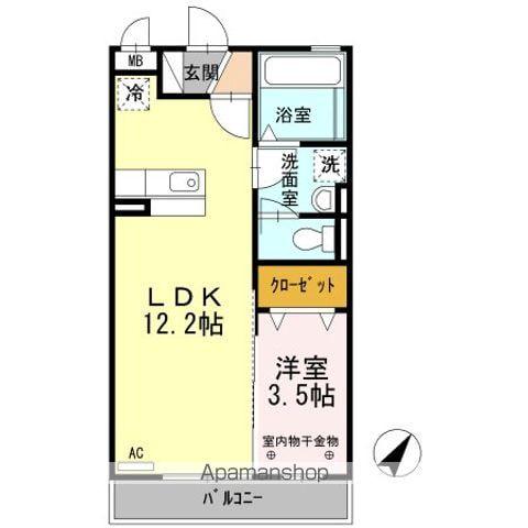 ソレーユ(1LDK/3階)の間取り写真