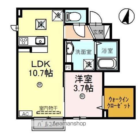 ユニヴェール(1LDK/1階)の間取り写真