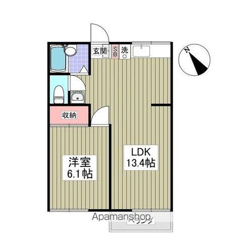チェリー桜木Ⅱ(1LDK/2階)の間取り写真