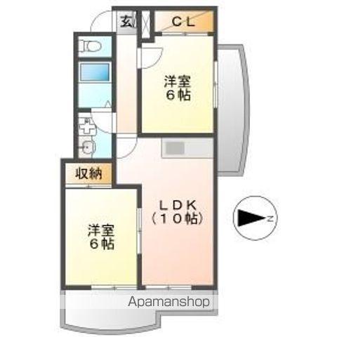 B・INSIDEⅡ(2LDK/4階)の間取り写真