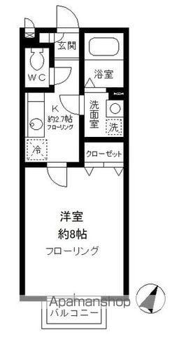 プライムコートI(1K/1階)の間取り写真