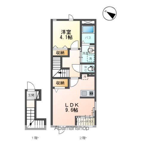 オルフェーブル(1LDK/2階)の間取り写真