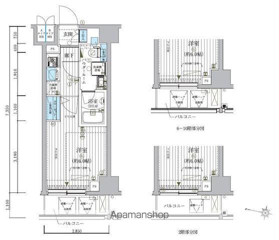 メインステージ松戸(1K/8階)の間取り写真