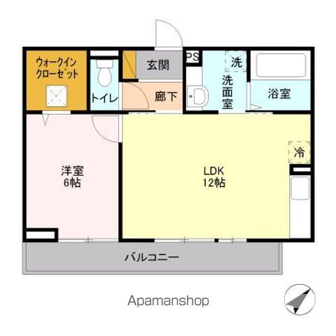 ヘリオス吉川美南 ポセイドン(1LDK/1階)の間取り写真