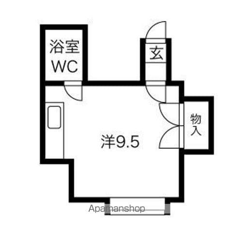 サニーハウス(ワンルーム/2階)の間取り写真