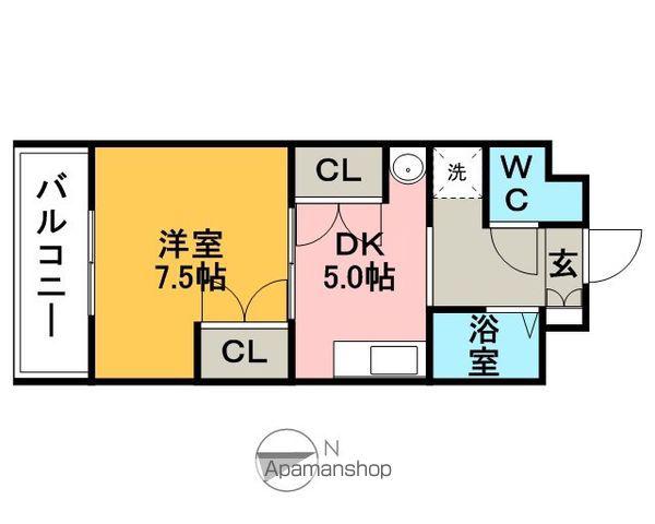 フォレスト小森野(1DK/3階)の間取り写真
