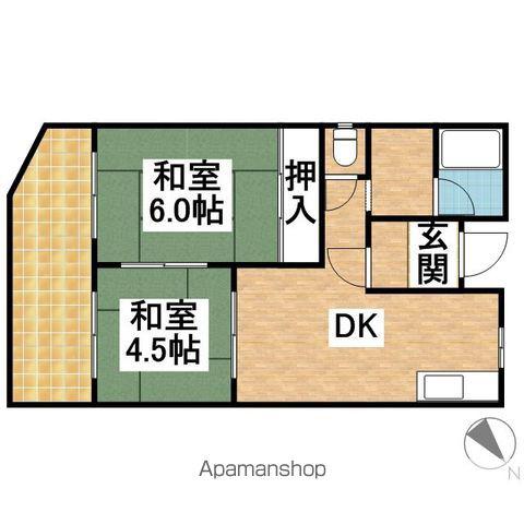 マルヤマハイツ(2DK/4階)の間取り写真