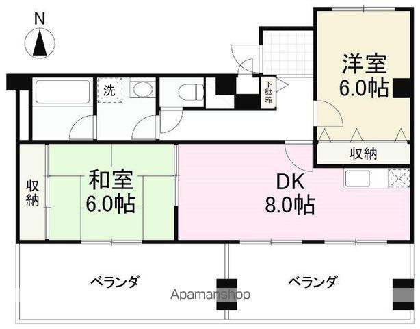プロシード藤塚(2DK/7階)の間取り写真