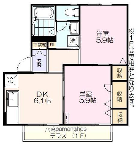 ベルージュ(2K/1階)の間取り写真
