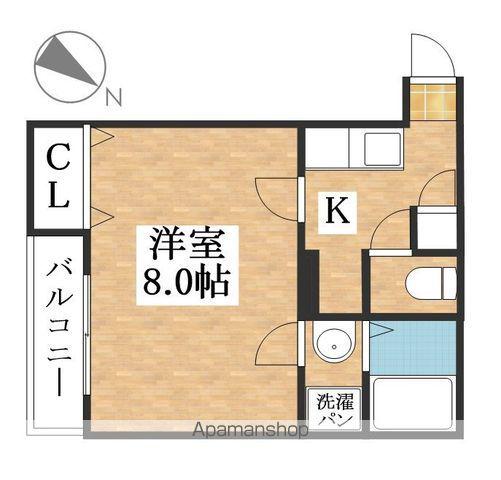 名古屋市鶴舞線 庄内緑地公園駅 徒歩4分 2階建 築18年(1K/1階)の間取り写真