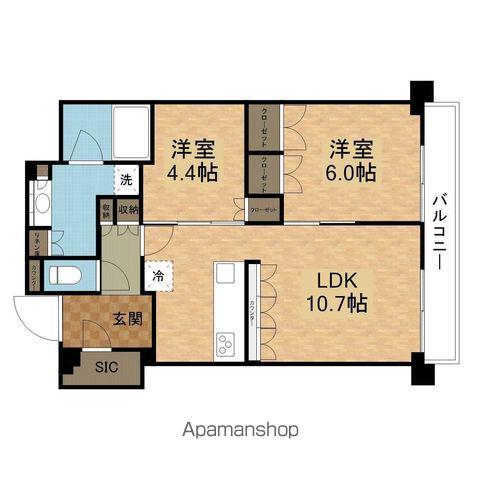 アトラスタワー草津(2LDK/13階)の間取り写真