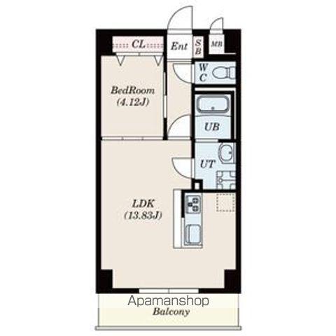 GRANDUKE千代田REGARIA(1LDK/12階)の間取り写真