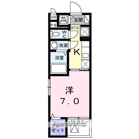 シェモワ 八尾(1K/4階)の間取り写真