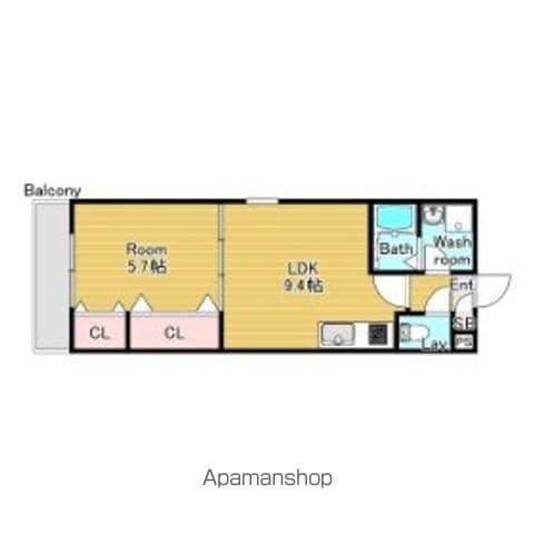 ジーメゾン高石千代田(1LDK/3階)の間取り写真