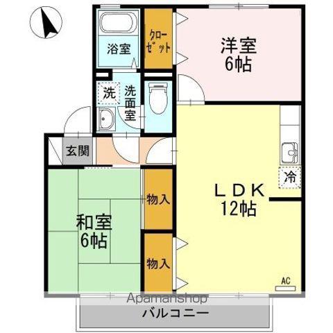 ブレスガーデンⅢ(2LDK/1階)の間取り写真