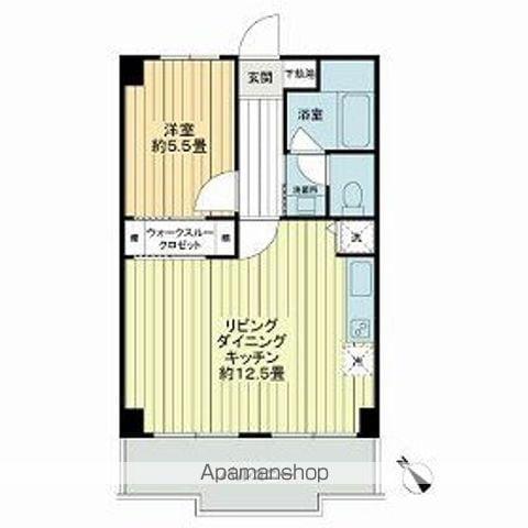 ライオンズマンション調布国領(2DK/1階)の間取り写真