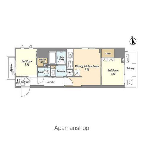 ジオエント浅草雷門(2DK/5階)の間取り写真