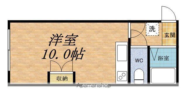 ロイヤルみどり102(ワンルーム/4階)の間取り写真