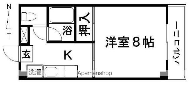 コーポ御幣川(1K/1階)の間取り写真