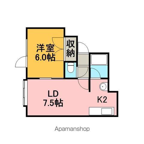 パストラーレ(1DK/2階)の間取り写真