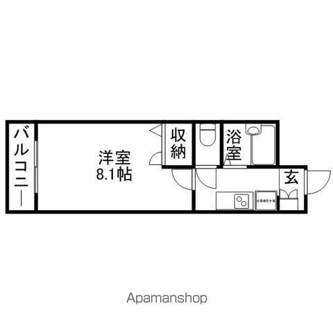 アンプルールフェール51(1K/1階)の間取り写真