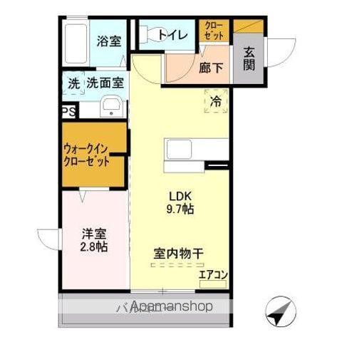 Iヴィレッジイースト(1LDK/2階)の間取り写真