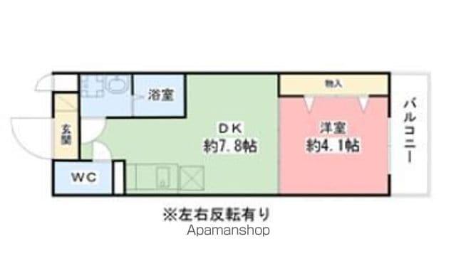 ハピネスⅢ(1DK/3階)の間取り写真