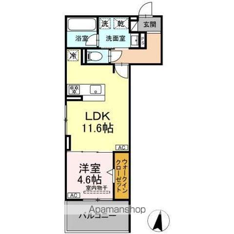 セレスティア苗代(1LDK/3階)の間取り写真